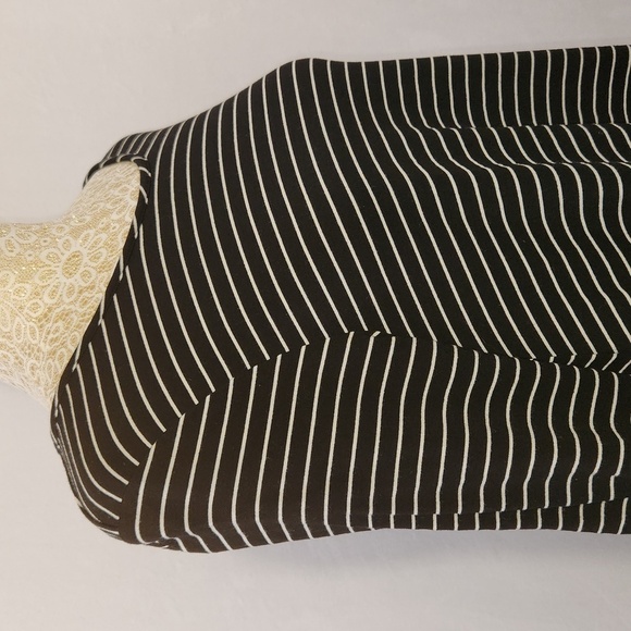 Garnet Hill Dress Tunic Striped 3/4 Sleeve Ruched Viscose Pullover Stretch Casua - Picture 7 of 13